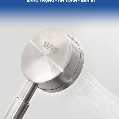 Vòi Sen Tăng Ấp LUVA VS5 Inox 304, Bảo Hành 1 Năm, Đổi Lỗi 100 Ngày, Phun Nước Dạng Xoắn Ốc