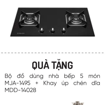Bếp 3 Gas GHG 733B NEW - Tặng Bộ đồ dùng nhà bếp 5 món MJA-1495 + Khay úp chén dĩa MDD-14028 - Hàng chính hãng