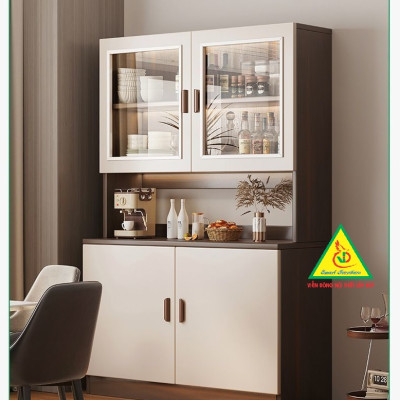 Tủ bếp gia đình gỗ MDF phong cách hiện đại 4TB07 - Nội thất lắp ráp Viendong Adv