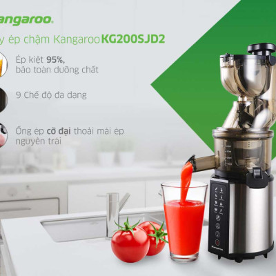MÁY ÉP TRÁI CÂY KANGAROO KG200SJD2 (MÁY ÉP CHẬM 665ml - 200W) Hàng Chính Hãng
