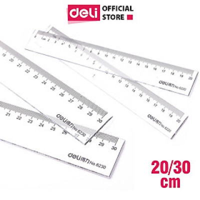 Thước Kẻ Deli Trong Suốt - 20/30Cm - 1 Chiếc - E6220/ E6230