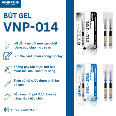 Bút Mực Gel Bi Nước Văn Phòng 2 Màu Đen Xanh Vinaplus Ngòi 0.5mm Dành Cho Văn Phòng Sinh viên Học Sinh