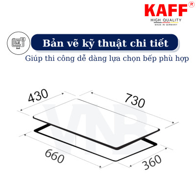 Bếp âm từ đôi nhập khẩu Germany KAFF KF-IH2002LEBAR - Hàng Chính Hãng