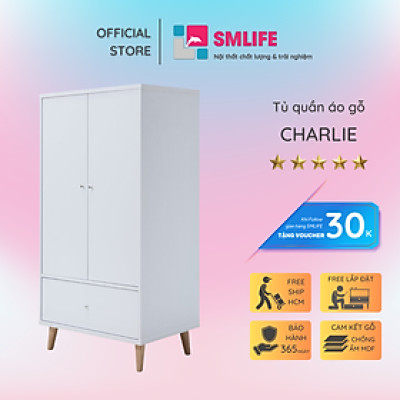 Tủ áo gia đình thiết kế hiện đại SMLIFE Charlie