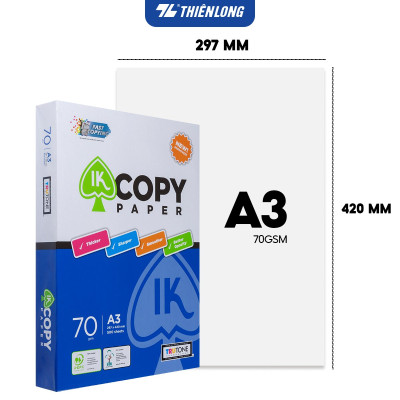 Ream giấy A3 70 gsm IK Copy (500 tờ)