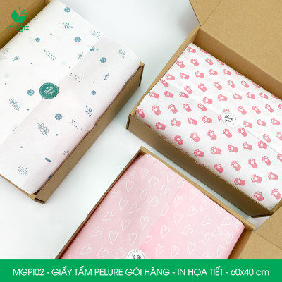 MGPI02 - Combo 50 tấm giấy Pelure gói hàng in họa tiết - 60x40 cm