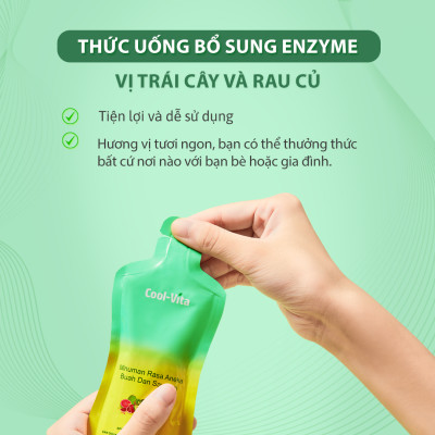 Combo 3 Hộp Nước Uống Bổ Sung Enzyme Chiết Xuất Từ Trái Cây và Rau Củ Hỗ Trợ Tiêu Hoá, Thanh Lọc Cơ Thể Coolvita - Hộp 7 Túi
