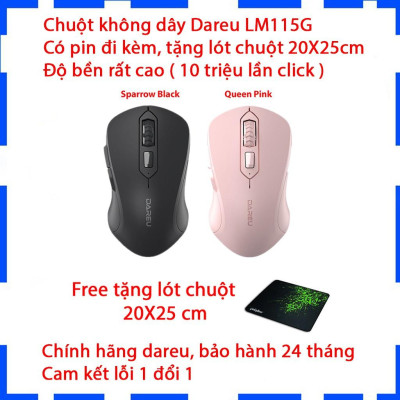 Chuột không dây Dareu LM115G - Hàng chính hãng 