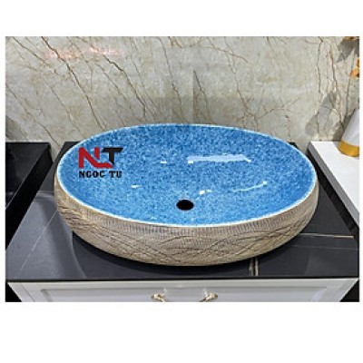 CHẬU LAVABO ELIP, CHẬU RỬA MẶT XANH NGỌC BÍCH RẤT ĐẸP VÀ SANG TRỌNG QUÝ PHÁI GROVES NHẬP KHẨU CHÍNH HÃNG GRVL 8126