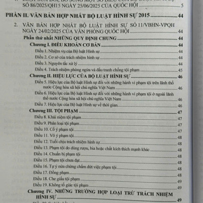Sách Bộ Luật Hình Sự năm 2015, Bộ Luật Tố Tụng Hình Sự năm 2015 sửa đổi, bổ sung năm 2025 - Bộ 2 cuốn (V2592D)