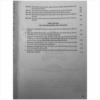 Sách Luật Đất Đai sửa đổi, bổ sung năm 2024 và Các Văn Bản Hướng Dẫn Thi Hành - V2478TP