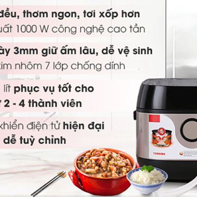 Nồi cơm cao tần Toshiba RC-10IX1PV (1 Lít)- Hàng Chính Hãng