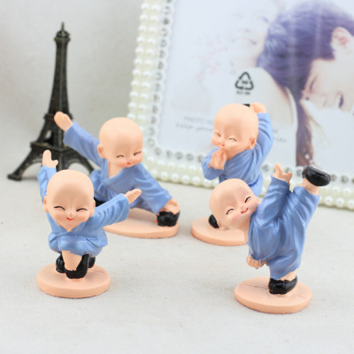 Combo 4 Tượng Chú Tiểu Đánh Võ Dễ Thương Trang Trí Xe Hơi, Bàn Làm Việc, Bonsai PaKaSa