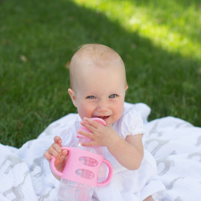 [ WB91011 ] Bình sữa chuyển tiếp, có ống hút silicone và hai tay cầm, cổ rộng, nhựa PP, 270ml