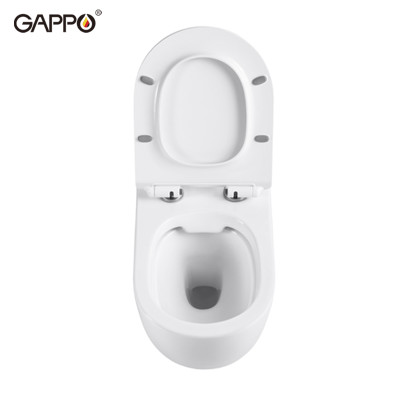 BỒN CẦU TREO TƯỜNG NHẬP KHẨU NGA GAPPO GM102 DÁNG OVAL MEN TUYẾT - HÀNG CHÍNH HÃNG