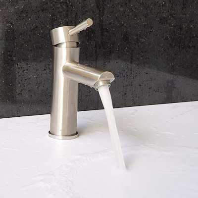 Vòi lavabo nóng lạnh Inox SUS 304 Eurolife EL-1202 (Trắng vàng)