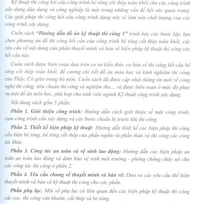 Hướng Dẫn Đồ Án Kỹ Thuật Thi Công 1 (Tái bản - XD)