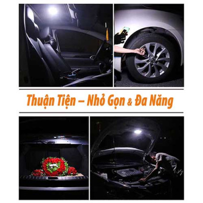 Đèn Led Ốp Trần Xe Ô Tô, Đèn Led Cầm Tay Không Dây Gắn Đế Nam Châm 