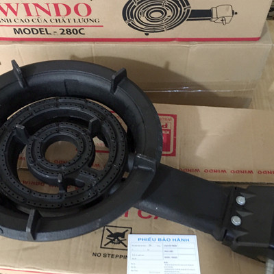  COMBO BẾP GAS CÔNG NGHIỆP HẨM WINDO 280 ( ĐEN ) + TẶNG BÔ VAN DÂY - HÀNG CHÍNH HÃNG