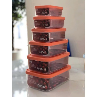 Bộ 7 hộp thực phẩm Inochi. Nhựa pp an toàn chịu nhiệt tốt, sử dung được trong lò vi sóng ( Tặng kèm khăn lau đa năng pakasa) - Hàng Chính Hãng