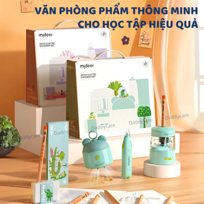 Bộ gọt bút Chì tự động kèm tẩy Cao Cấp Mideer Artist Electric Stationery, đồ dùng học tập cho bé