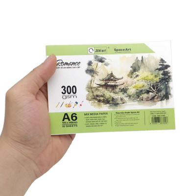 Giấy Vẽ Đa Năng Romance - A6 300gsm - Mix Media Paper - Zen Art TMG 8389 (10 Tờ)