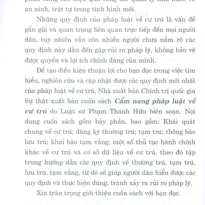 Cẩm Nang Pháp Luật Về Cư Trú