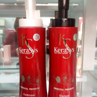 Cặp dầu gội/xả Kerasys Oriental Premium phục hồi tóc Hàn Quốc 600ml tặng kèm móc khoá