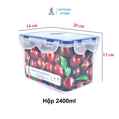 [TẶNG KHAY RÁO NƯỚC] Bộ 3 Hộp Đựng Thực Phẩm VIETSON (850,1300,2400ml) Nắp Khóa 4 Cạnh Kín Hơi