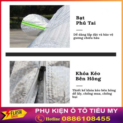 Bạt Phủ Xe Ô Tô MITSUBISHI Mirage, Xpander, Attrage, Pajero, Trition, Outlander, có phản quang, chống nóng, chống nước
