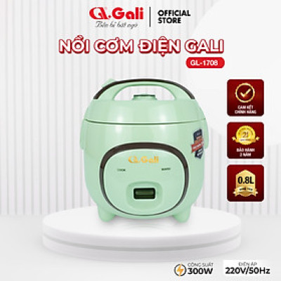 [Chính hãng] Nồi cơm điện GALI GL-1708 0.8 lít. Thiết kế nhỏ gọn, hiện đại, hàng nhập khẩu chất luọng cao, bảo hành 24 tháng.