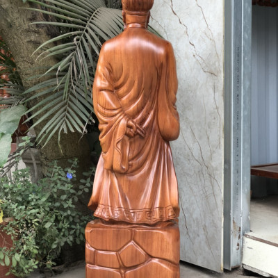 Tượng khổng minh ( Gia cát lượng ) bằng gỗ hương đá kt cao 100×33×21cm