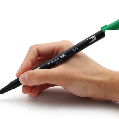 Bút lông cọ hai đầu Tombow ABT Dual Brush Pen - Brush/ Bullet - Port Red (757)