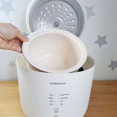 Nồi Cơm Điện Đa Năng Lock&Lock Bianco Donggeurami Rice Cooker 1L - EJR334IVY - Lòng Men Sứ - Hàng Chính Hãng