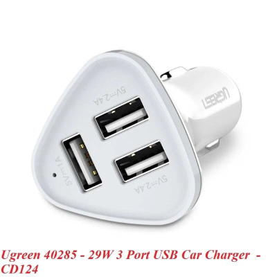 Ugreen UG40285CD124TK 29W màu Trắng Bộ sạc ô tô 3 cổng USB - HÀNG CHÍNH HÃNG