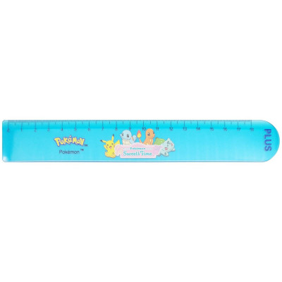 Thước Nhựa 18 cm Pokemon - Plus 900-V063 - Màu Xanh Dương