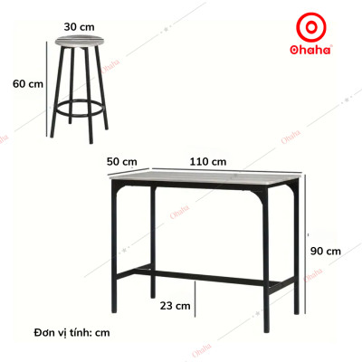 Freeship HCM - Bộ bàn ăn đa năng có ghế Ohaha - BA015