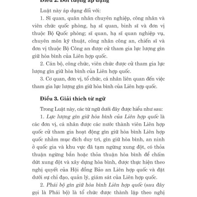 Luật tham gia lực lượng gìn giữ hòa bình của liên hợp quốc năm 2025