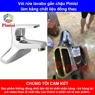 Vòi Nước Nóng Lạnh Pimisi PV-100C Của Chậu 3 (2 Chân) Treo Tường, Dùng Trong Nhà Tắm Cho Lavabo Nhỏ | Chính Hãng
