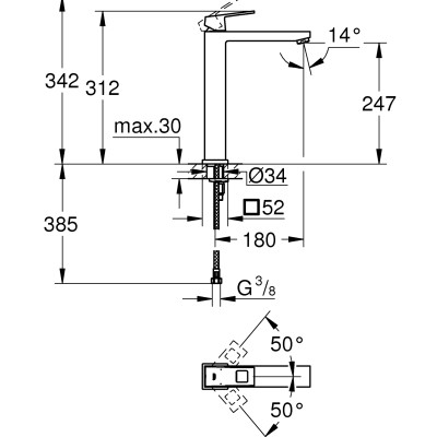 Vòi Chậu GROHE EUROCUBE Size XL - 23406000