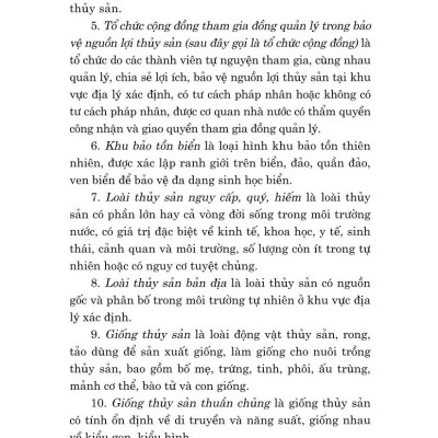 Luật thủy sản năm 2017 sửa đổi, bổ sung năm 2020, 2024 (bản in 2024)