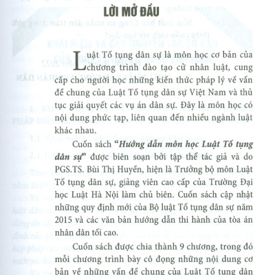 Hướng Dẫn Môn Học Luật Tố Tụng Dân Sự (Sách chuyên khảo)