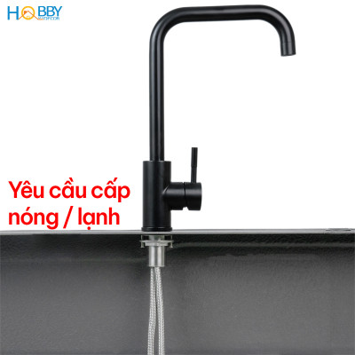 Vòi rửa chén nóng lạnh inox 304 sơn đen Hobby home decor CRC4