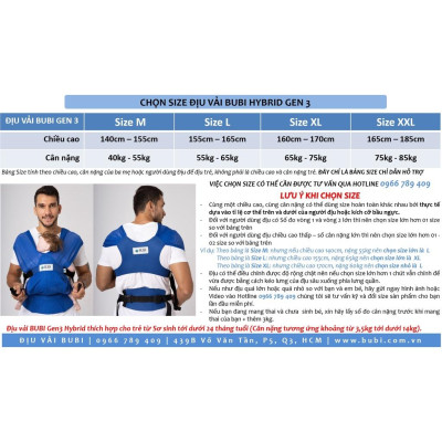 Địu vải BUBI Gen 3 - Xanh thiên thanh - Cotton 35%