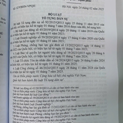 Bộ luật Dân sự, Bộ luật Tố tụng Dân sự (sửa đổi, bổ sung năm 2025) văn bản hướng dẫn thi hành 