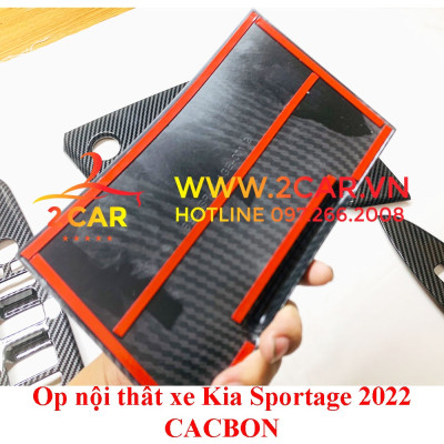 Ốp nội thất xe Kia Sportage 2022, 2023 mẫu vân Cacbon cao cấp sáng bóng