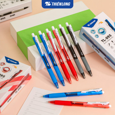 Combo 5-10-20 Bút Bi Thiên Long TL-095 - Tự động thu ngòi khi cài vào túi áo