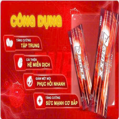 DMAXX thức uống bổ sung vitamin năng lượng không đường DAMODE 32 gói màu đỏ mỗi gói 2,2gr
