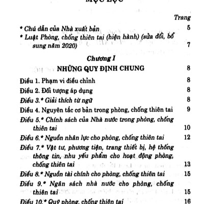 Luật Phòng, Chống Thiên Tai (Hiện Hành)(Sửa Đổi, Bổ Sung Năm 2020)