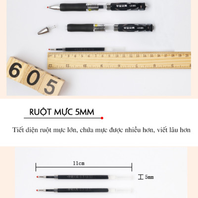 Bút Bi Gel Ngòi 0.5mm Cao Cấp Đen Xanh Đỏ Legaxi